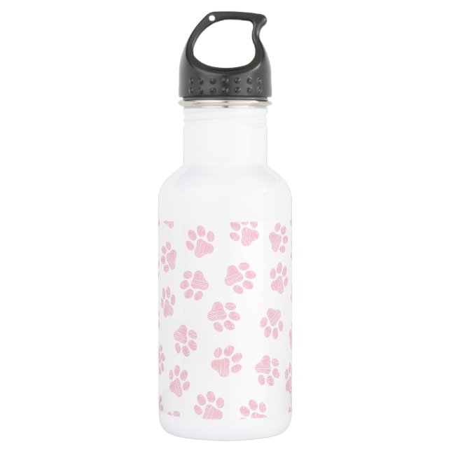Bouteille D'eau Doodle Paws, empreintes de chien, empreintes bébé  (Devant)