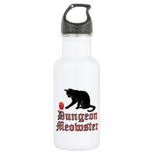 Bouteille D'eau Doungeon Meowster Drôle RPG Chat avec dés
