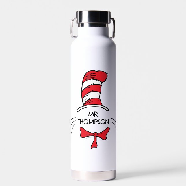 Bouteille D'eau Dr. Seuss | Chat dans le Chapeau Nom de l'enseigna (Avant)