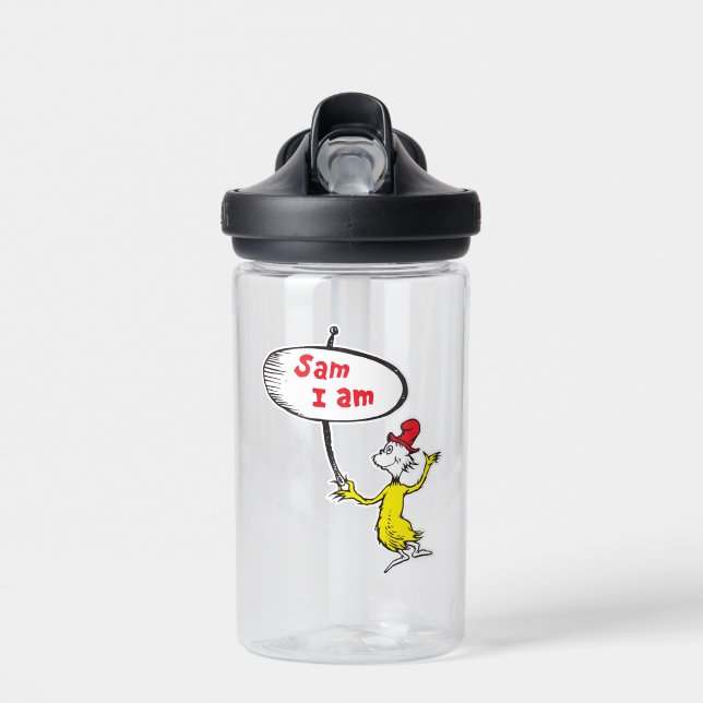 Bouteille D'eau Dr. Seuss | Sam-I-Am tenant une pancarte (Avant)