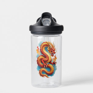 Bouteille D'eau Dragon Rouge Chinois Illustration Fougueuse-67561