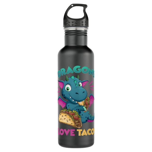 Bouteille D'eau Dragons Enfants Avec Ailes Amour Tacos Drôle Drago (Devant)