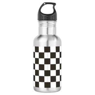 Bouteille D'eau Drapeau à damier (noir et blanc) (motif damier)