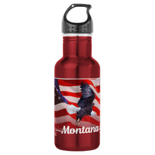Bouteille D'eau Drapeau américain avec aigle à tête blanche dan