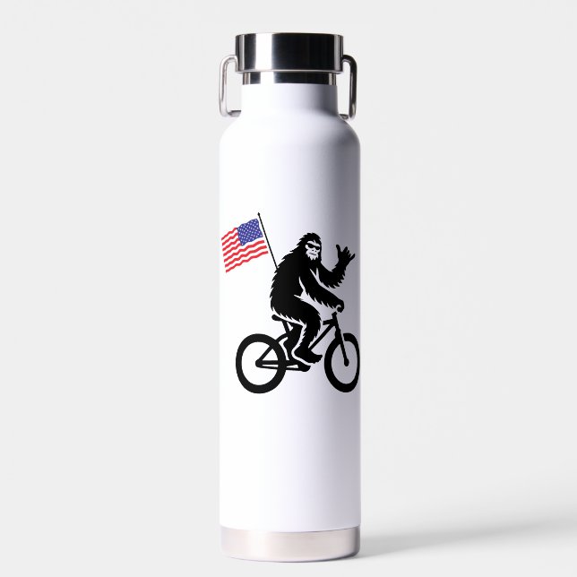 Bouteille D'eau Drapeau américain Bigfoot Cycling (Avant)