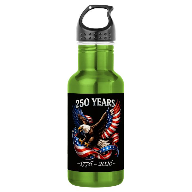 Bouteille D'eau Drapeau américain de l'aigle du 250e anniversaire (Devant)