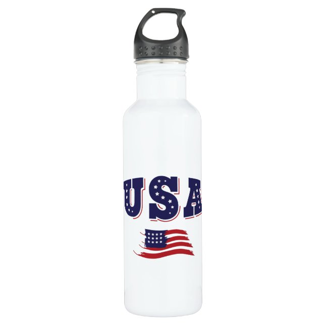 Bouteille D'eau Drapeau américain du maillot de football américain (Devant)