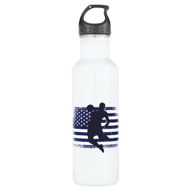 Bouteille D'eau Drapeau américain du maillot de football américain (Devant)