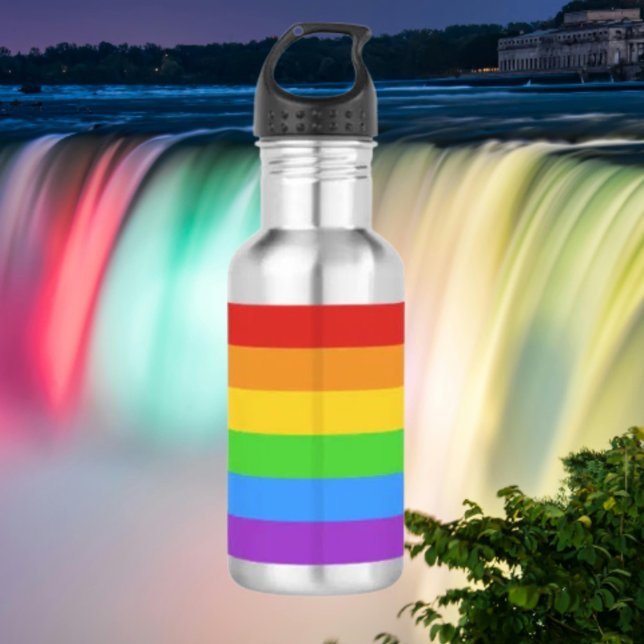 Bouteille D'eau Drapeau arc-en-ciel de la fierté : Hydrate (Créateur téléchargé)