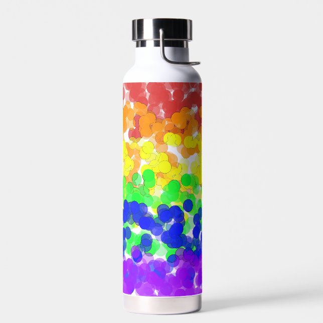 Bouteille D'eau Drapeau Bokeh de la Fierté Gay (Gauche)