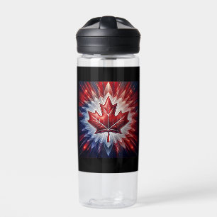 Bouteille D'eau Drapeau canadien Feuille d'érable Fractal