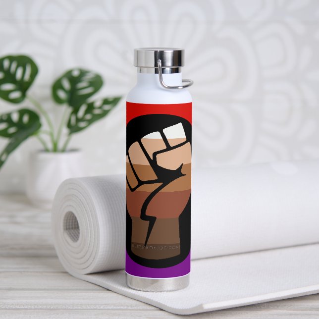 Bouteille D'eau Drapeau de couleur des personnes queer de Slippery (Yoga)