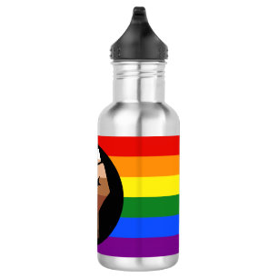 Bouteille D'eau Drapeau de couleur des personnes queer de Slippery