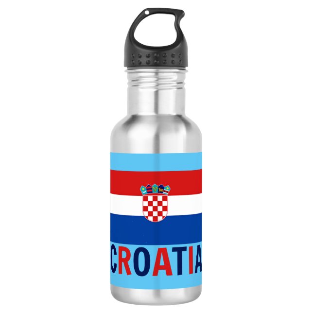 Bouteille D'eau Drapeau de Croatie (Devant)
