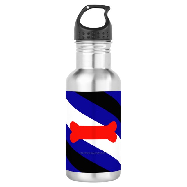 Bouteille D'eau Drapeau de fierté de jeu de chiots de SlipperyJoe  (Devant)