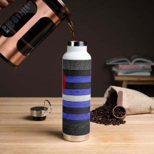 Bouteille D'eau Drapeau de fierté en cuir SlipperyJoe's noir bleu 
