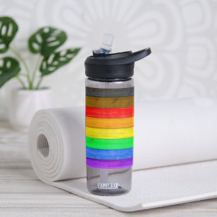 Bouteille D'eau Drapeau de fierté gay inclusif de SlipperyJoe text