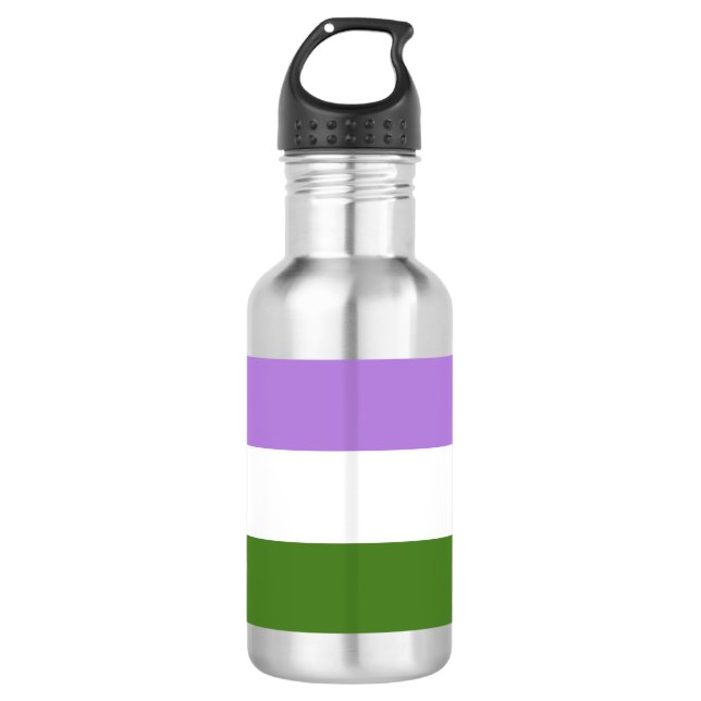 Bouteille D'eau Drapeau de fierté genderqueer (Devant)
