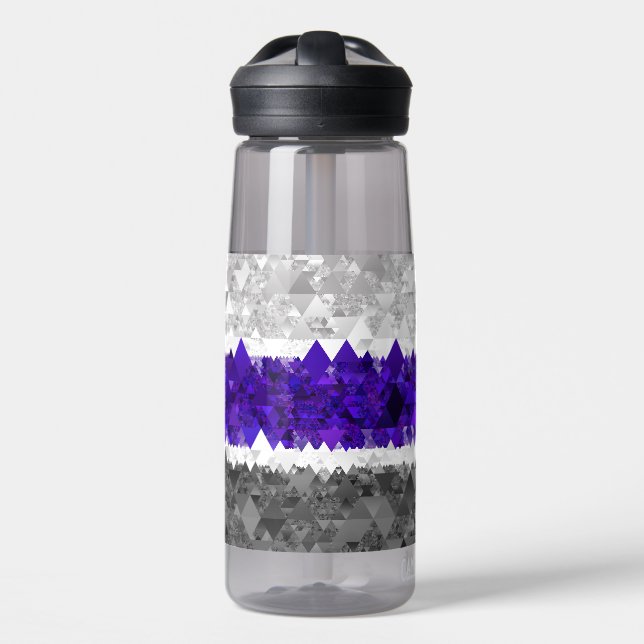Bouteille D'eau Drapeau de fierté Greygender Boho Géométrique Mod  (Avant)