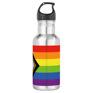 Bouteille D'eau Drapeau de fierté intersexe de SlipperyJoe's fond