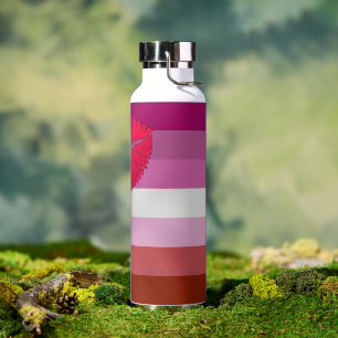 Bouteille D'eau Drapeau de fierté lesbienne au rouge à lèvres Slip