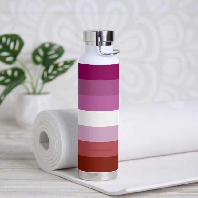 Bouteille D'eau Drapeau de fierté lesbienne de SlipperyJoe's fémin (Yoga)