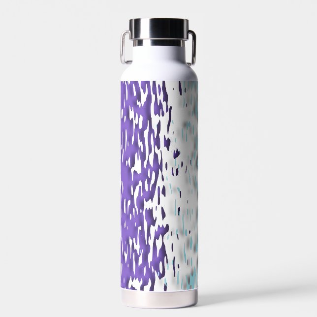 Bouteille D'eau Drapeau de fierté multisexuel funky trippy ondulé  (Avant)