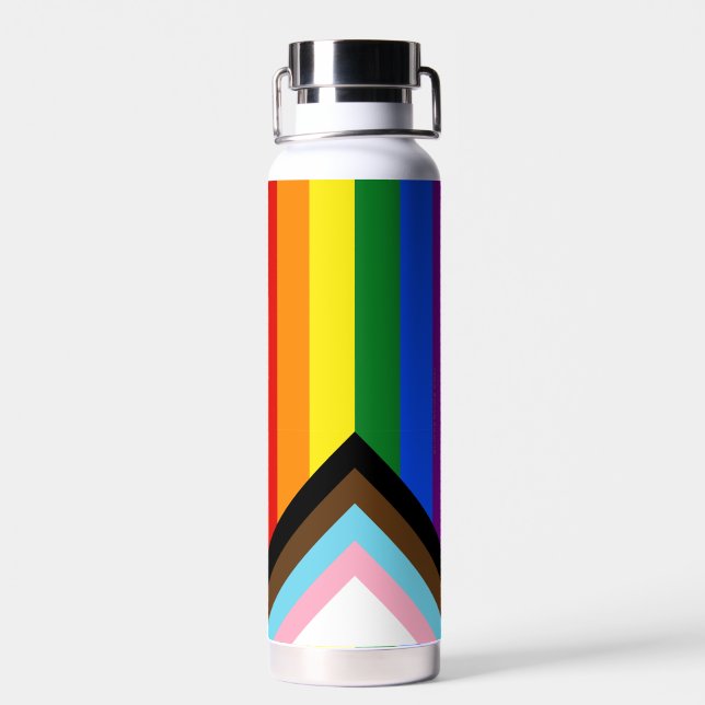 Bouteille D'eau Drapeau de fierté Progress Pride de SlipperyJoe's  (Arrière)