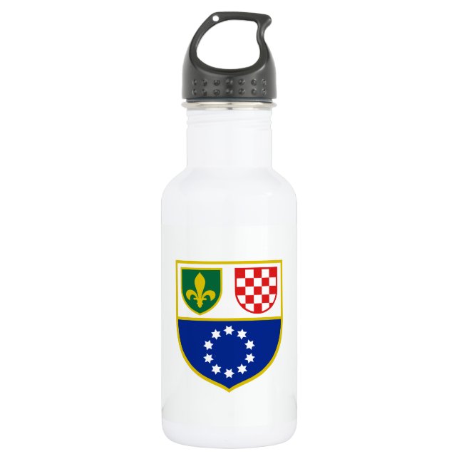 Bouteille D'eau Drapeau de la Fédération de Bosnie-Herzégovine (Devant)