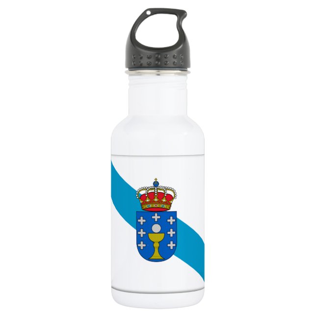 Bouteille D'eau Drapeau de la Galicie (Espagne) (Devant)