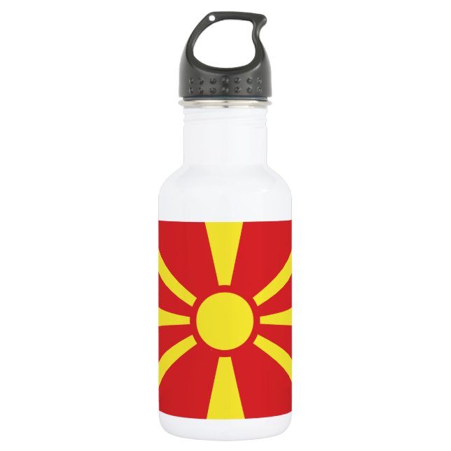 Bouteille D'eau Drapeau de la Macédoine du Nord (Devant)