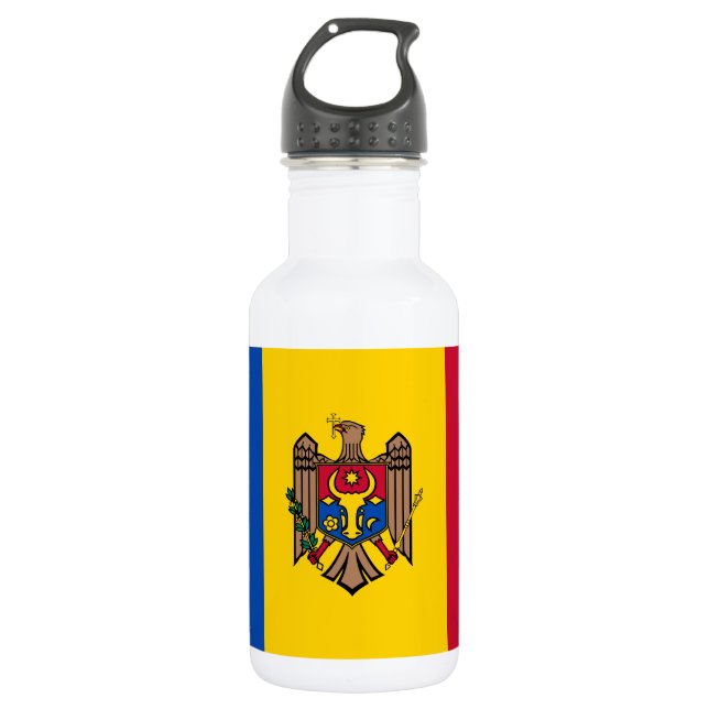 Bouteille D'eau Drapeau de la Moldavie (Devant)