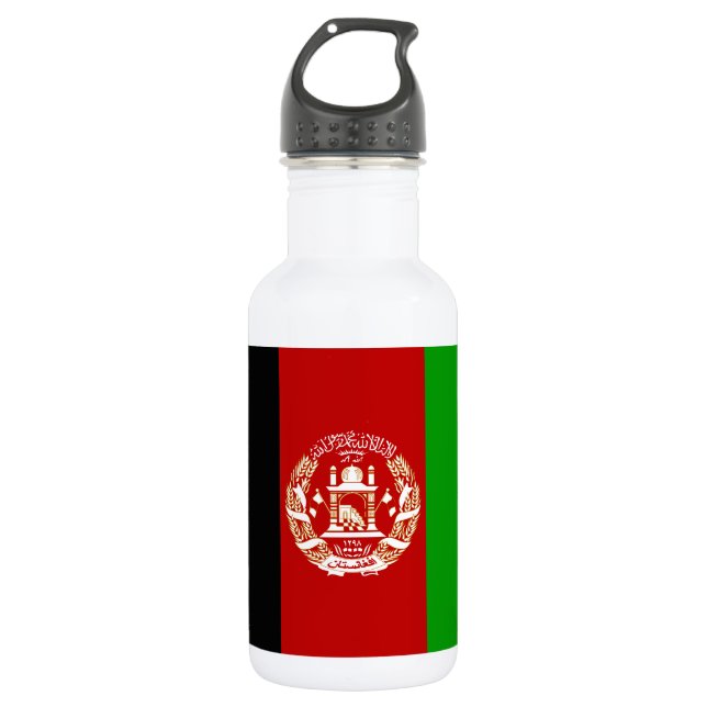Bouteille D'eau Drapeau de l'Afghanistan patriotique (Devant)