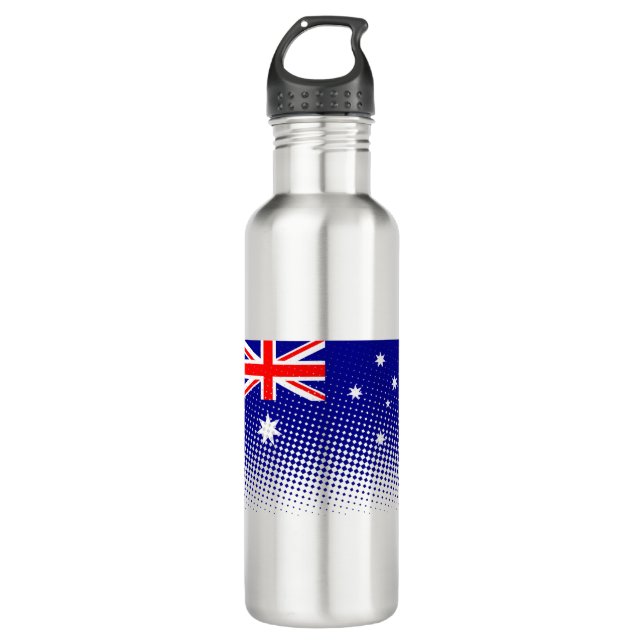Bouteille D'eau Drapeau De L'Australie Avec Effet Halftone (Devant)