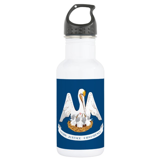 Bouteille D'eau Drapeau de l'État de Louisiane (Devant)