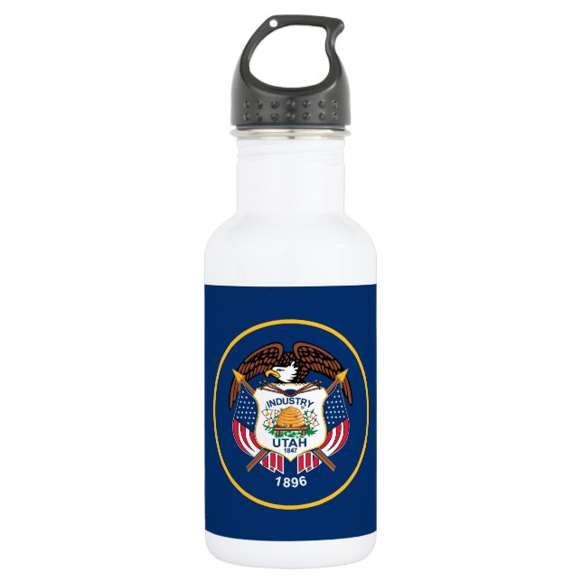 Bouteille D'eau Drapeau de l'État de l'Utah (Devant)