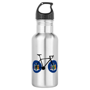 Bouteille D'eau Drapeau de l'État de New York à vélo