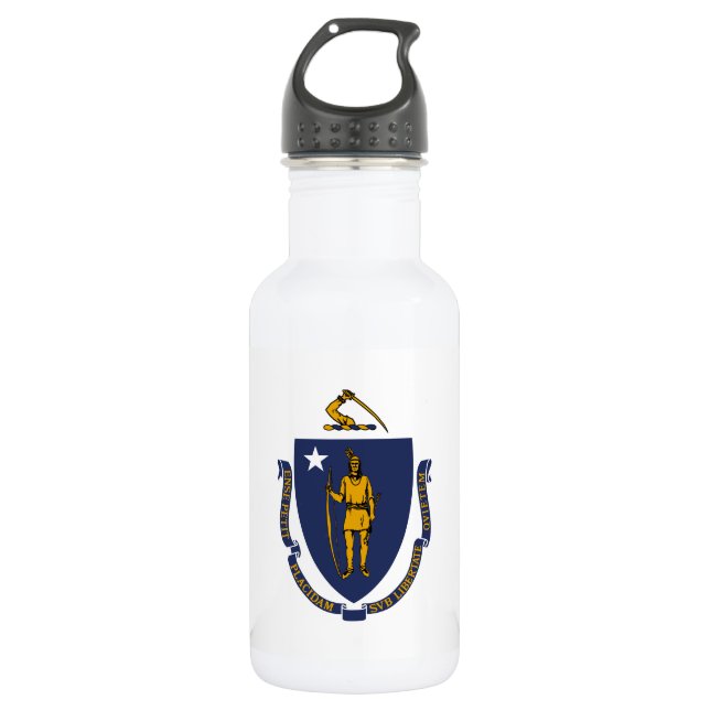 Bouteille D'eau Drapeau de l'État du Massachusetts (Devant)
