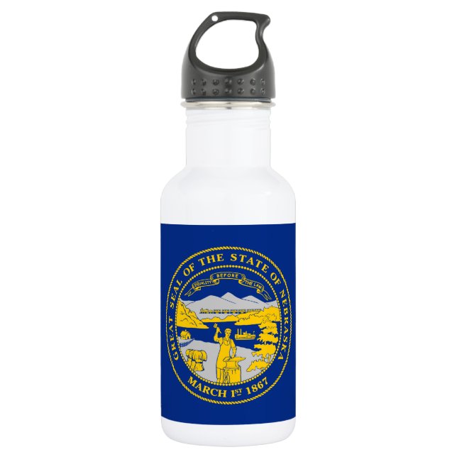 Bouteille D'eau Drapeau de l'État du Nebraska (Devant)