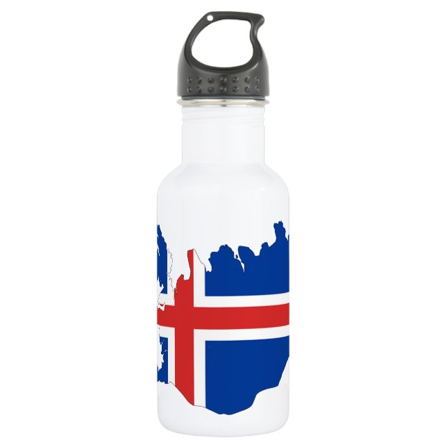 Bouteille D'eau Drapeau de pays de l'Islande (Devant)