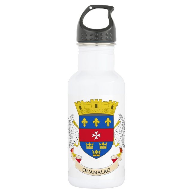 Bouteille D'eau Drapeau de Saint-Barthélemy (Devant)