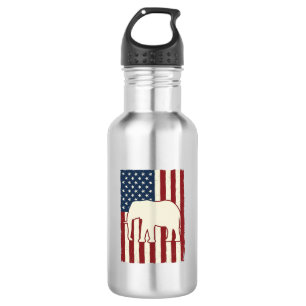 Bouteille D'eau Drapeau d'éléphant patriotique Design vectoriel vi