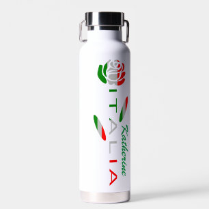 Bouteille D'eau Drapeau d'Italie Rose Personnalisé