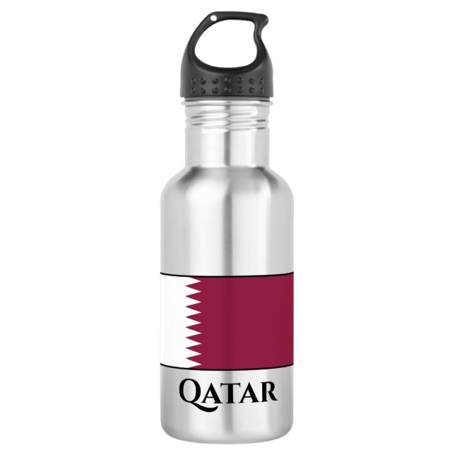 Bouteille D'eau Drapeau du Qatar (Devant)