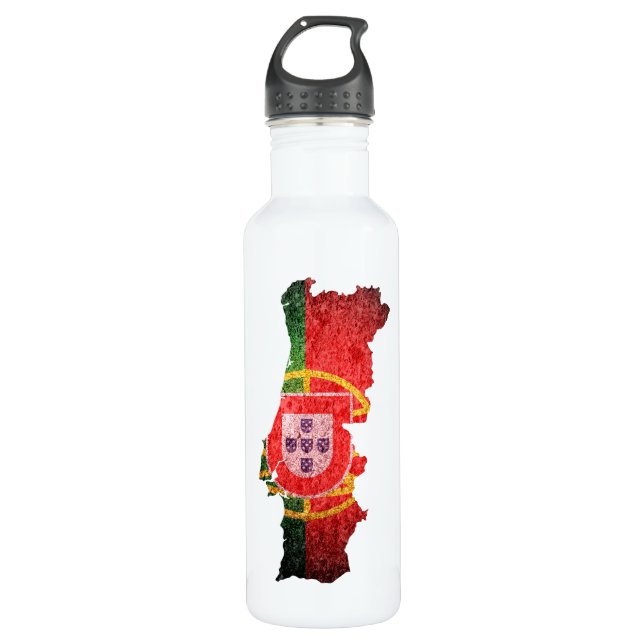 Bouteille D'eau Drapeau et carte du Portugal (Devant)