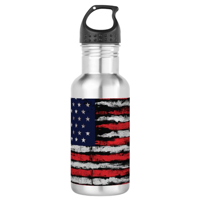 Bouteille D'eau Drapeau Grunge U.S.A (Devant)