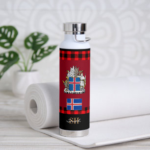 Bouteille D'eau Drapeau islandais Rustique Isolé Vacuum Isolé