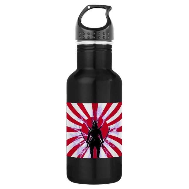 Bouteille D'eau Drapeau japonais et Soleil Levant Samurai Guerrier (Devant)