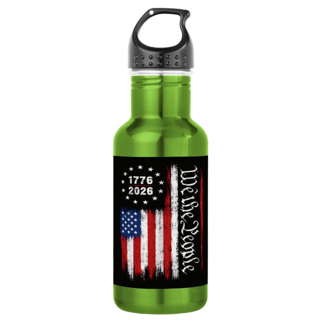 Bouteille D'eau Drapeau patriotique Nous Le Peuple 1776 2026 (Devant)