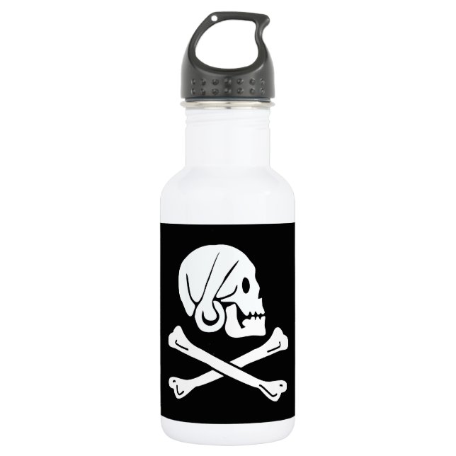 Bouteille D'eau Drapeau Pirate - Jolly Roger (Devant)